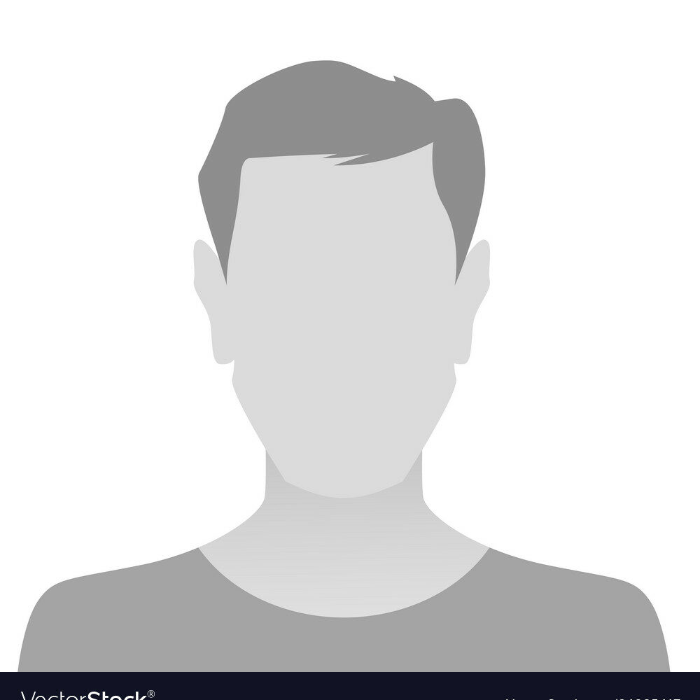 Person gray photo placeholder man in T-shirt on white background